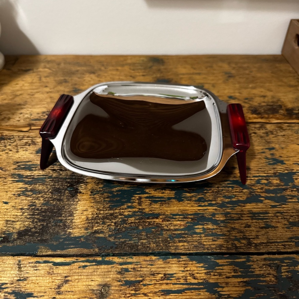 Gourmates Chrome and Bakelite Dish